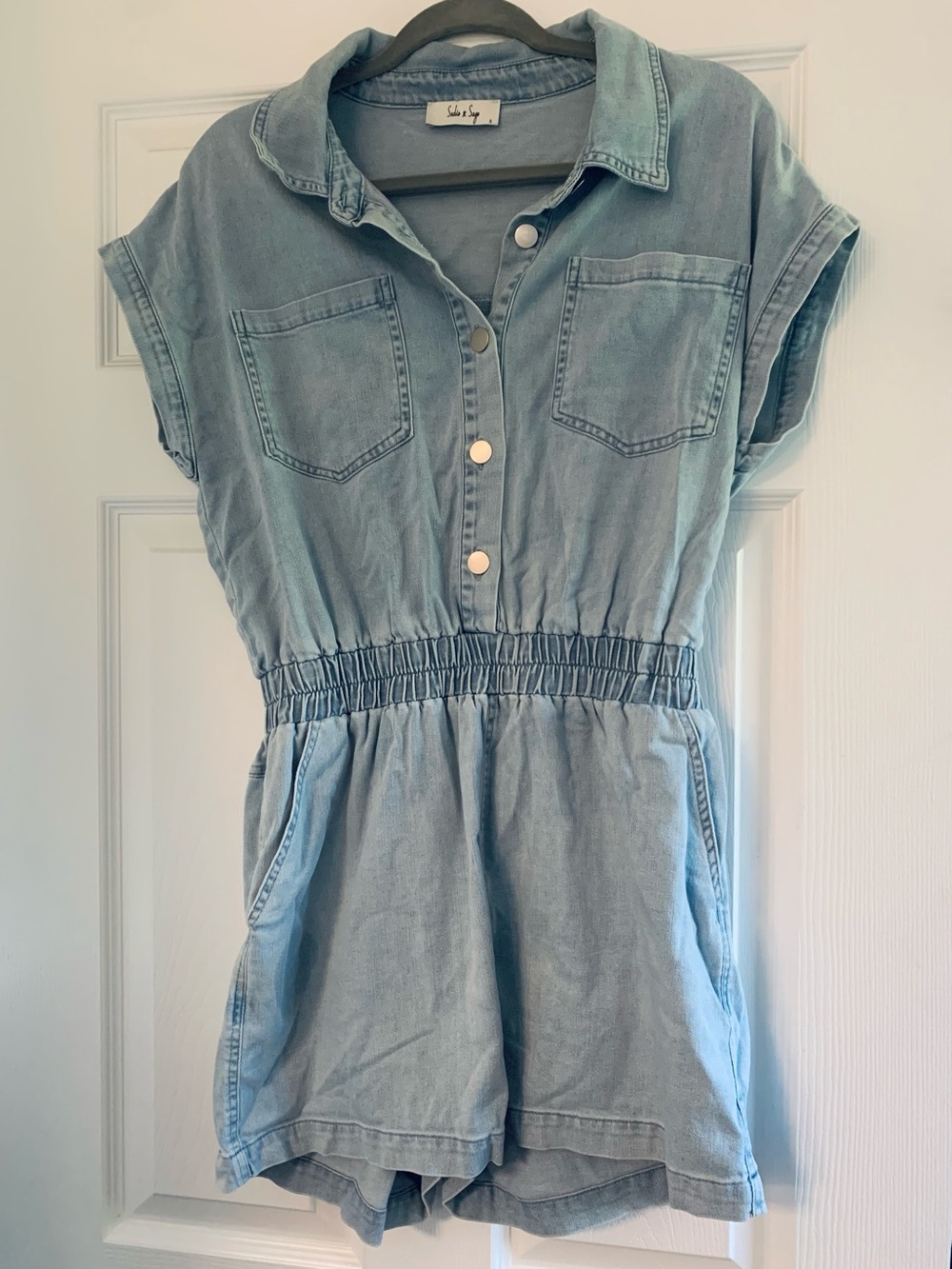 Sadie & Sage Light Blue Denim Romper